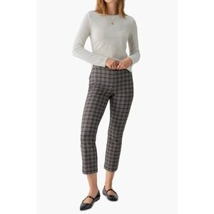 Sanctuary Plaid Stretch Crop Pants Womens XL Elastic Waist Casual Career Trouser